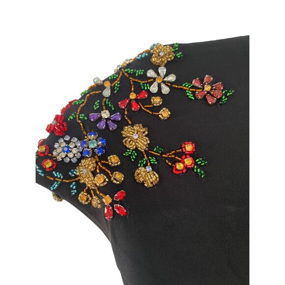 Mac Duggal 26540 Floral Accented Evening Gown Black 10 - Picture 6 of 11